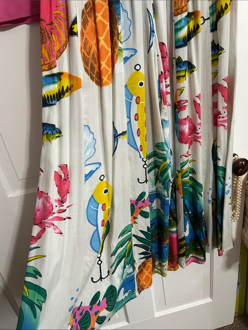 NWT • TRUE DESTINATIONS • Wide-Leg Tropical Print Pineapple Palazzo Pants - Picture 9 of 13